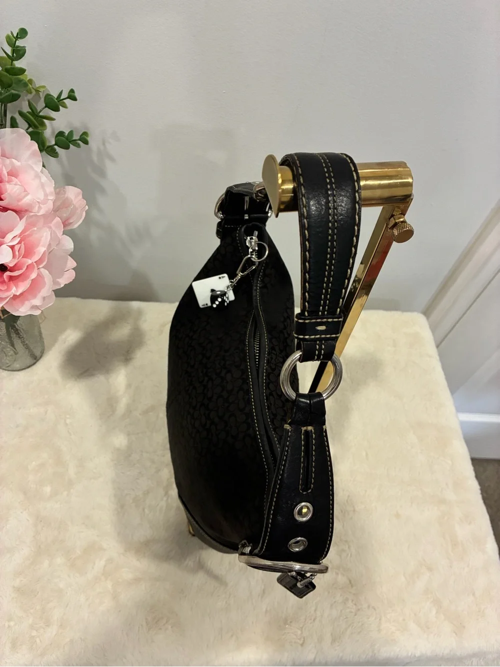 Coach Y2K Soho Black Signature Jacquard Hobo Shoulder Bag 1460